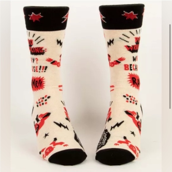 Blue Q Pro Wrestling Crew Socks NWT - Picture 2 of 11